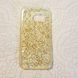 Samsung Gs7 gold glitter case
